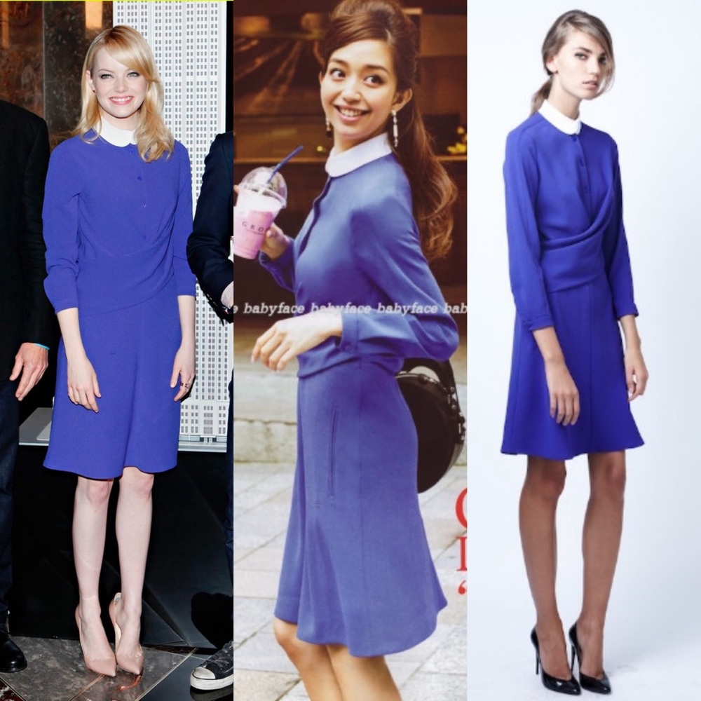 NWT Women’s CARVEN Crepe Shirt Dress Size34 Violet Peter Pan Collar Fully Lined